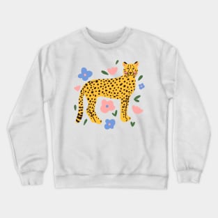 Cheetah with flowers Crewneck Sweatshirt